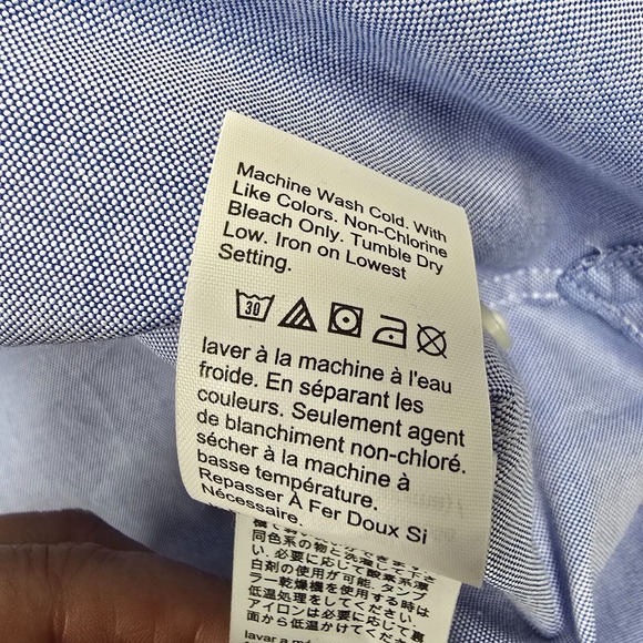 J Crew Ludlow Shirt Men 16 1/2 33 Blue Button Down Long Sleeve Micro Dots Office - Picture 8 of 15